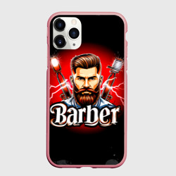 Чехол для iPhone 11 Pro Max матовый Барбер и молния