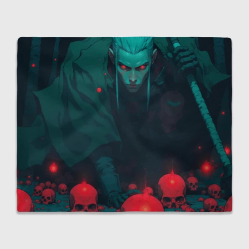 Плед 3D с принтом Мастер черепов - колдун, вид спереди #2