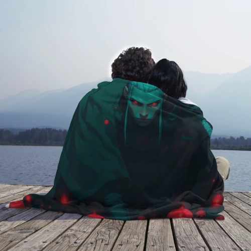 Плед 3D с принтом Мастер черепов - колдун, вид сбоку #3