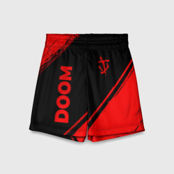 Детские спортивные шорты 3D Doom - red gradient вертикально