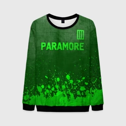 Мужской свитшот 3D Paramore - green gradient посередине