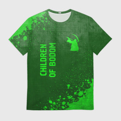 Мужская футболка 3D Children of Bodom - green gradient вертикально