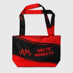Пляжная сумка 3D Arctic Monkeys - red gradient по-горизонтали