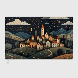 Флаг 3D Замок и звездное небо