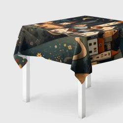 Скатерть 3D Замок и звездное небо