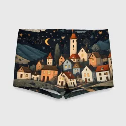 Детские купальные плавки 3D Замок и звездное небо