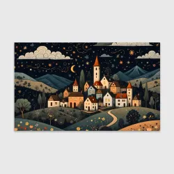 Бумага для упаковки 3D Замок и звездное небо
