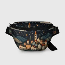 Поясная сумка 3D Замок и звездное небо