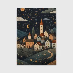 Обложка для автодокументов Замок и звездное небо