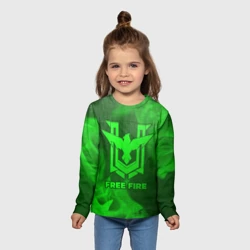 Детский лонгслив 3D Free Fire - green gradient - фото 2