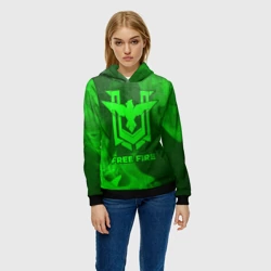Женская толстовка 3D Free Fire - green gradient - фото 2