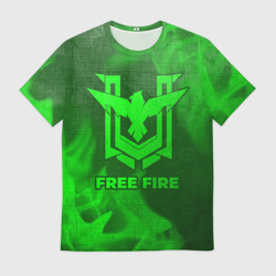 Мужская футболка 3D Free Fire - green gradient