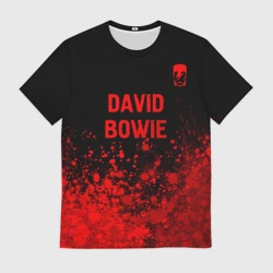 Мужская футболка 3D David Bowie - red gradient посередине