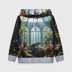 Детская толстовка 3D Ящерица в ботаническом саду