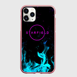 Чехол для iPhone 11 Pro Max матовый Starfield неоновый огонь