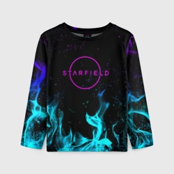 Детский лонгслив 3D Starfield неоновый огонь