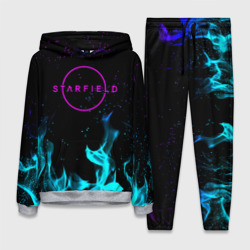 Женский костюм с толстовкой 3D Starfield неоновый огонь