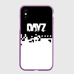 Чехол для iPhone XS Max матовый Dayz черно белые пиксели