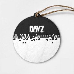 Деревянная игрушка круг Dayz черно белые пиксели