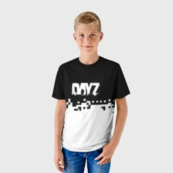 Детская футболка 3D Dayz черно белые пиксели - фото 2