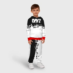 Детский костюм с толстовкой 3D Dayz черно белые пиксели - фото 2