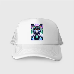 Кепка тракер с сеткой Cool angry kitten - cyberpunk