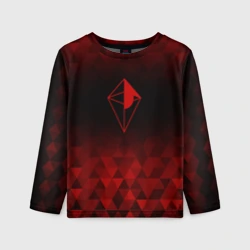 Детский лонгслив 3D No Man's Sky red poly
