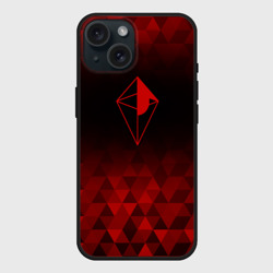 Чехол силиконовый для Apple iPhone 15 матовый No Man's Sky red poly