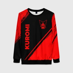 Женский свитшот 3D Kuromi - red gradient вертикально