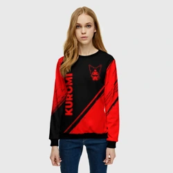 Женский свитшот 3D Kuromi - red gradient вертикально - фото 2