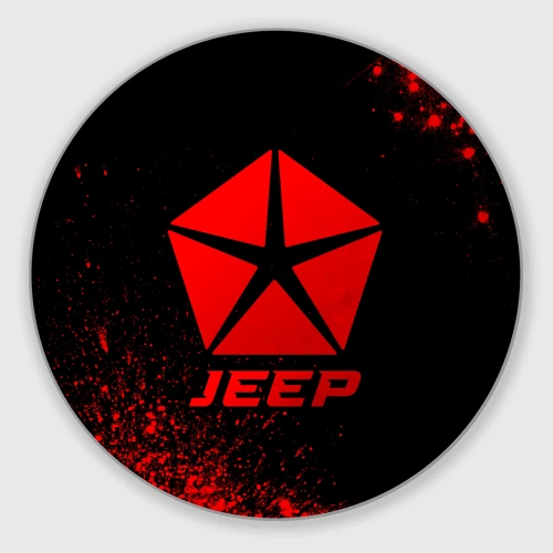 Круглый коврик для мышки Jeep - red gradient