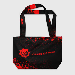 Пляжная сумка 3D Gears of War - red gradient по-горизонтали