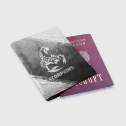 Обложка для паспорта матовая кожа Scorpions - grey gradient - фото 2