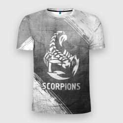 Мужская футболка 3D Slim Scorpions - grey gradient