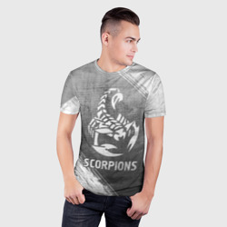 Мужская футболка 3D Slim Scorpions - grey gradient - фото 2