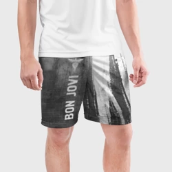 Мужские шорты спортивные Bon Jovi - grey gradient по-вертикали - фото 2