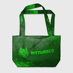 Пляжная сумка 3D Disturbed - green gradient по-горизонтали