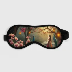 Маска для сна 3D Павлин у фонтана
