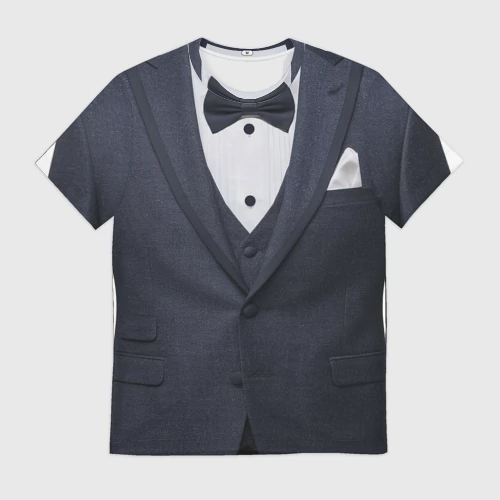 Мужская футболка 3D с принтом Пиджак для жениха, вид спереди #2