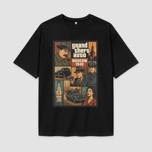 Мужская футболка Oversize хлопок premium GTA: Moscow 1940