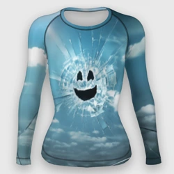 Женский рашгард 3D Смайл Черное зеркало