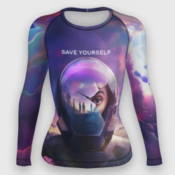 Женский рашгард 3D Save yourself - Черное зеркало