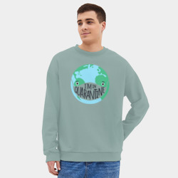 Мужской свитшот oversize без начеса хлопок Я на карантине - фото 2