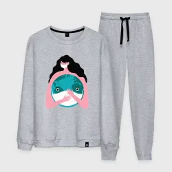 Мужской костюм хлопок Спасти планету от вируса