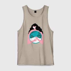 Мужская майка хлопок Спасти планету от вируса