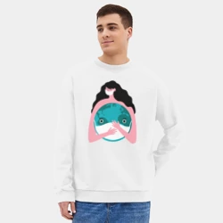 Мужской свитшот oversize без начеса хлопок Спасти планету от вируса - фото 2
