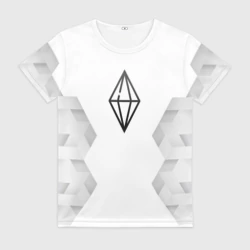 Женская футболка 3D The Sims white poly