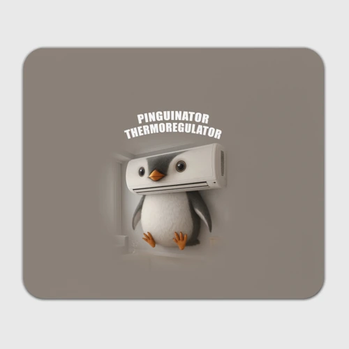 Прямоугольный коврик для мышки Пингвинатор Терморегулатор - brainrot animals meme