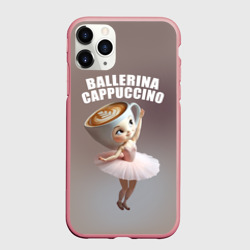 Чехол для iPhone 11 Pro Max матовый Балерино капучино - brainrot animals meme