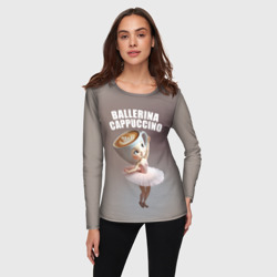 Женский лонгслив 3D Балерино капучино - brainrot animals meme - фото 2